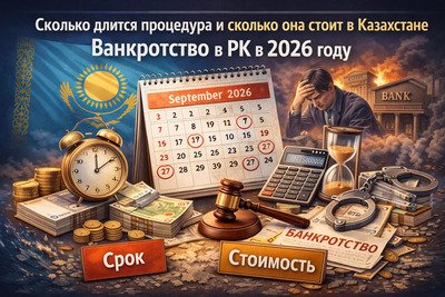 Банкротство в РК 2026: реальные сроки и стоимость в Алматы