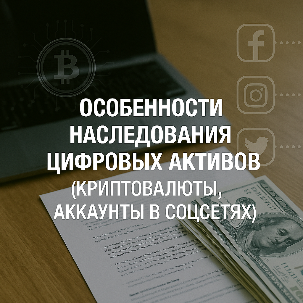 Особенности наследования цифровых активов (криптовалюты, аккаунты в соцсетях)