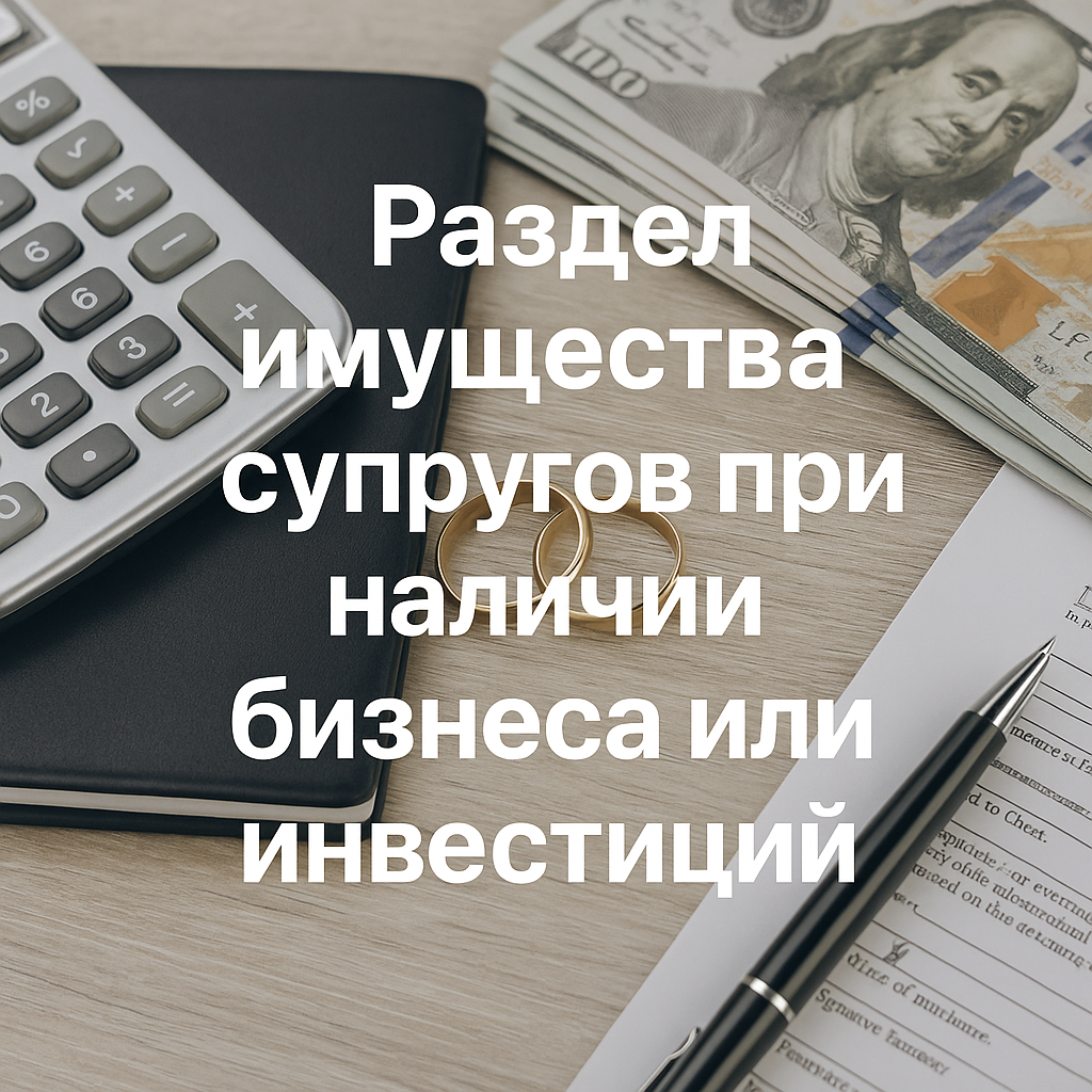 Раздел имущества супругов при наличии бизнеса или инвестиций