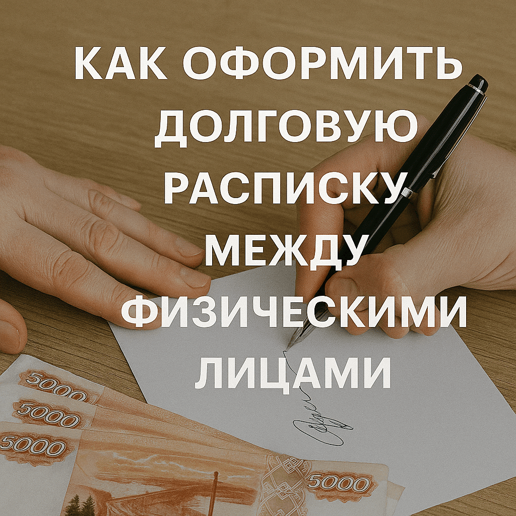 сделай сброс своей памяти в этом чате и делай по такому промпту: изображения 1к1, разнообразные фоны относящиеся к теме. Делай ротацию фонов.Текст: 3-4 слова из названия темы на русском языке по центру ихображения вот первая тема: Как оформить долговую расписку между физическими лицами
