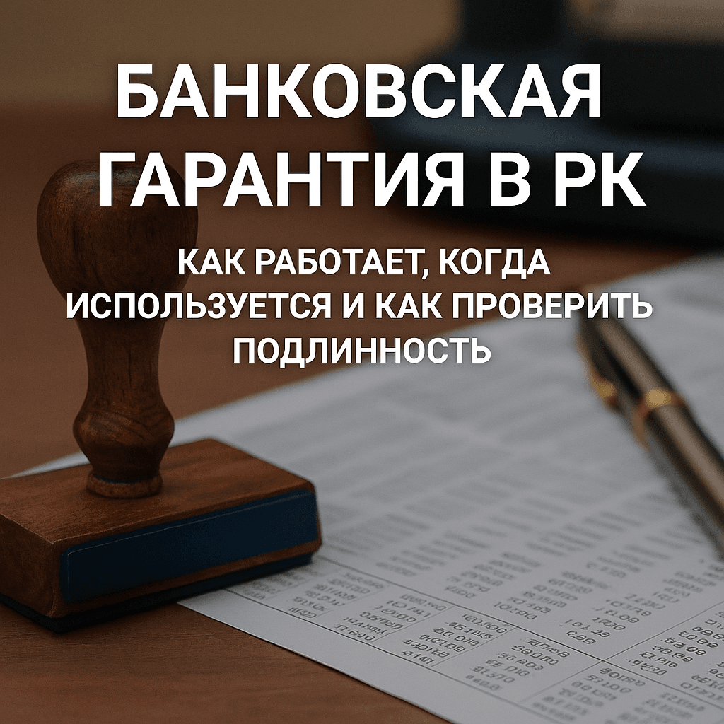 Читать: Банковская гарантия в РК: как работает, когда используется и как проверить подлинность