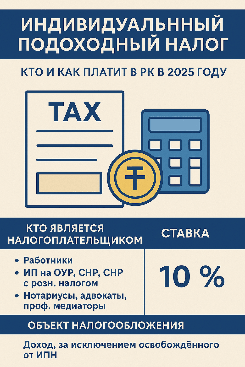 Индивидуальный подоходный налог (ИПН): Кто и как платит в РК в 2025 году