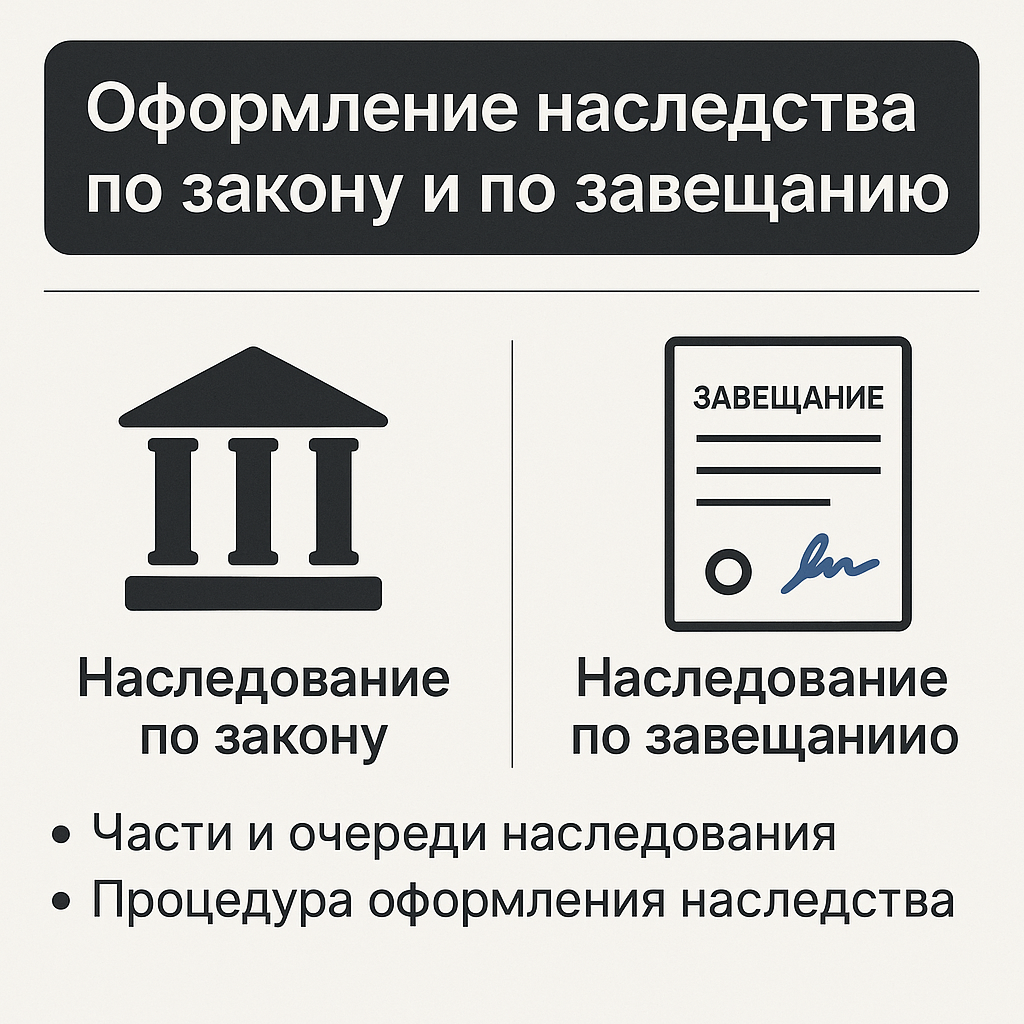 Оформление наследства по закону и по завещанию