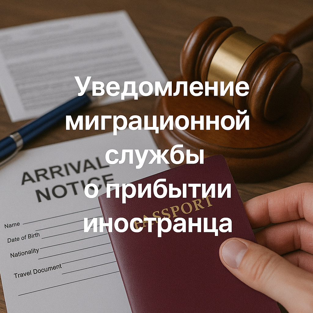 Уведомление миграционной службы о прибытии иностранца
