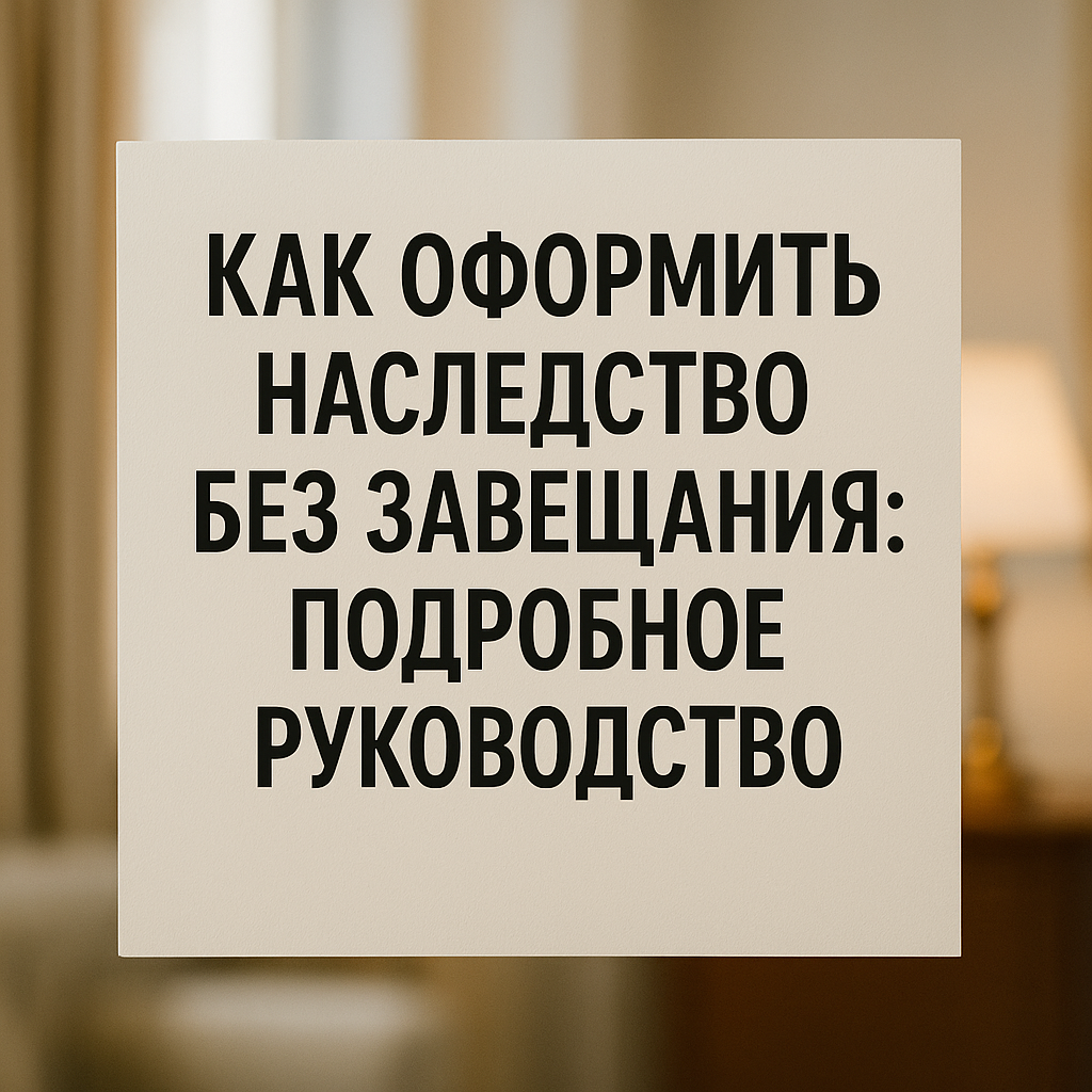 Как оформить наследство без завещания: руководство 2025