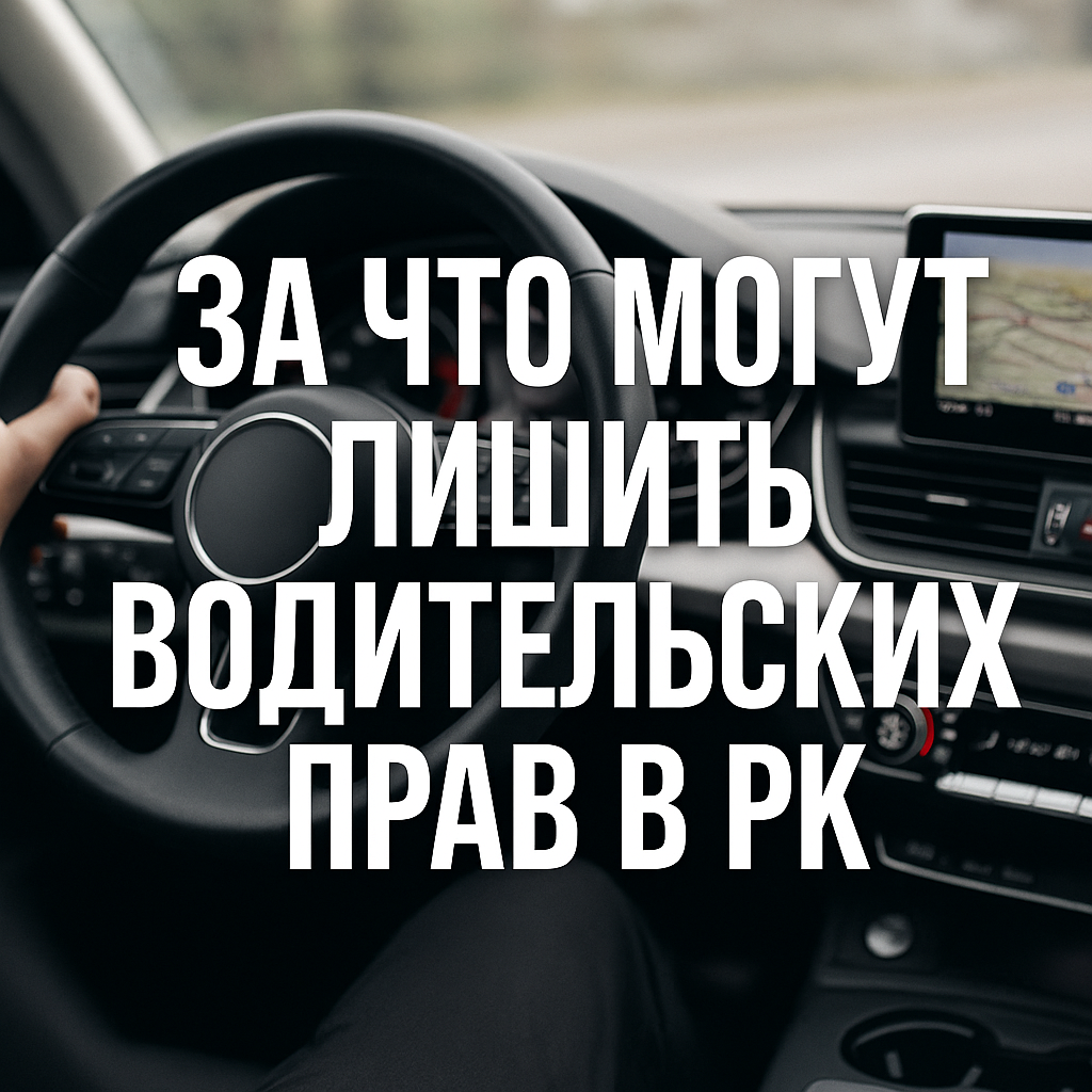 За что могут лишить водительских прав в РК